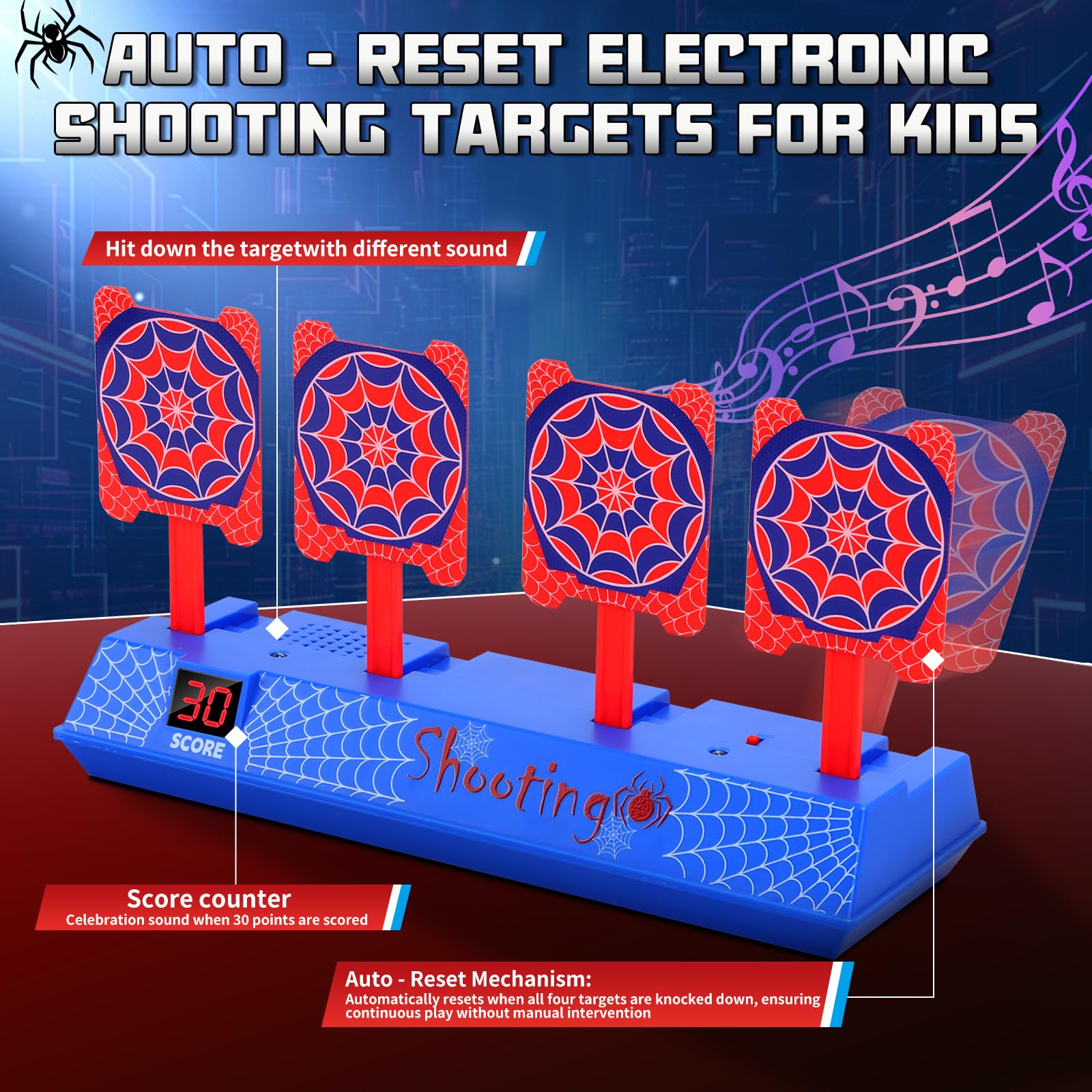 Aooess Spider graphics close-up enhances kid-friendly play.