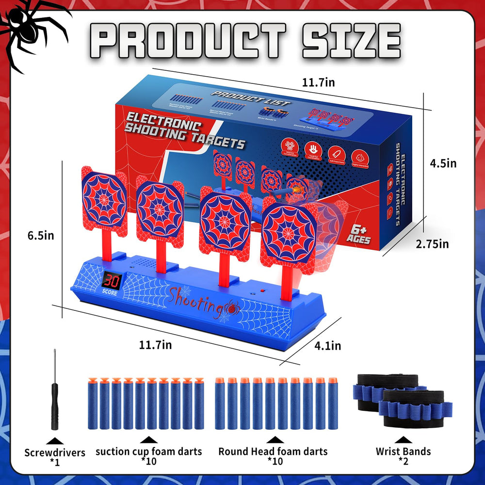 Four interactive targets react with sounds when hit by Aooess.