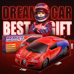 Aooess Spider RC Car red top view emphasizes kid friendly dimensions