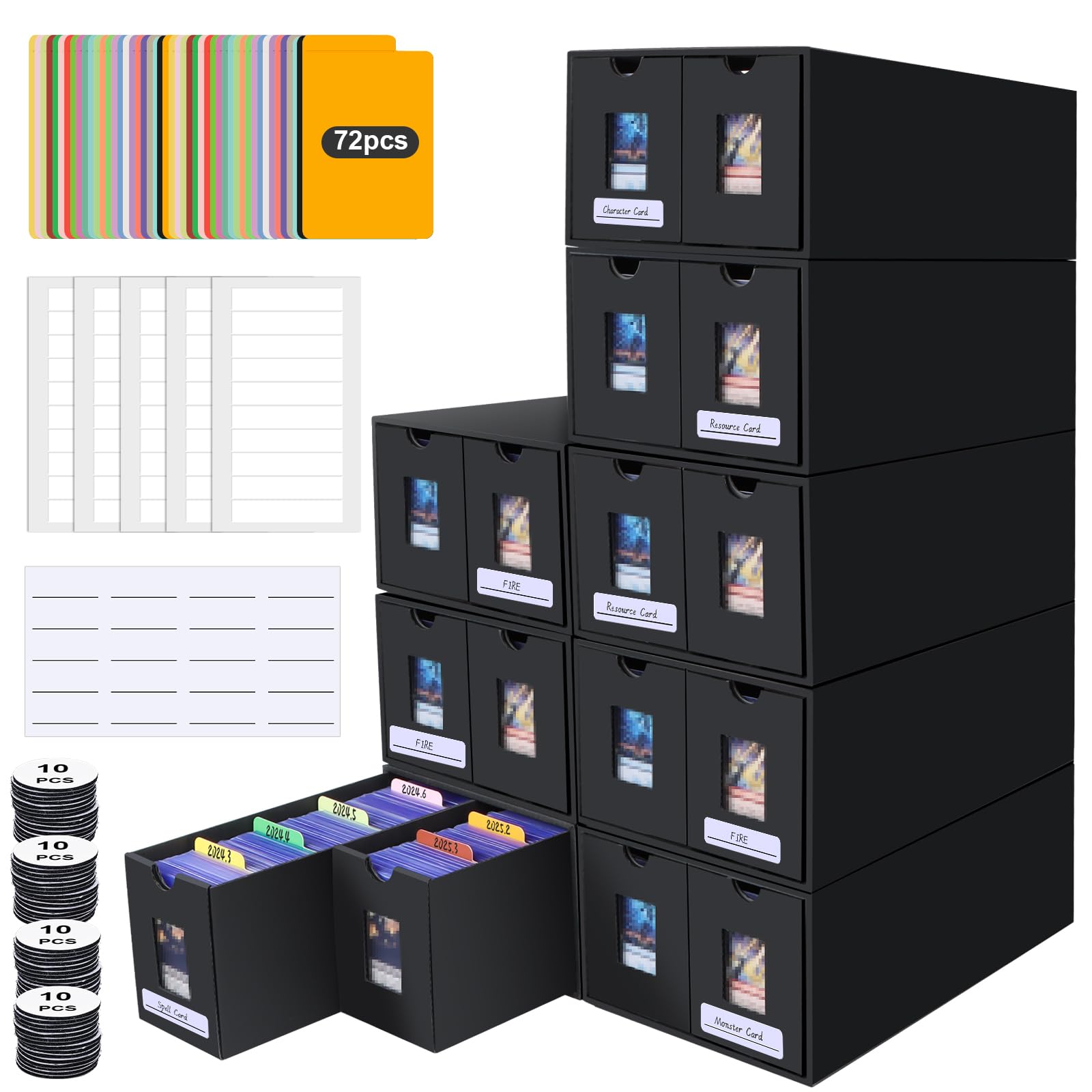 Aopule 14000+ card storage box front view showing large capacity for MTG and PTCG cards
