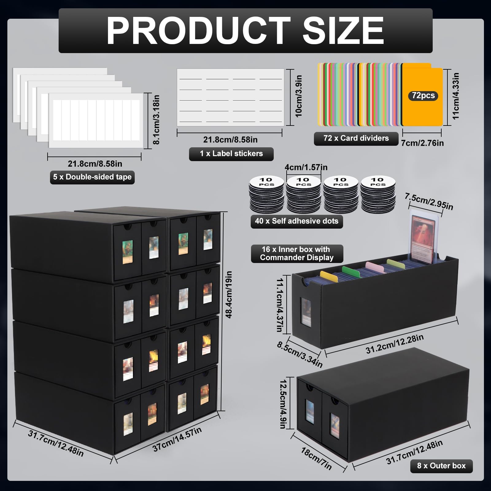 Aopule 72 color dividers for clear card classification