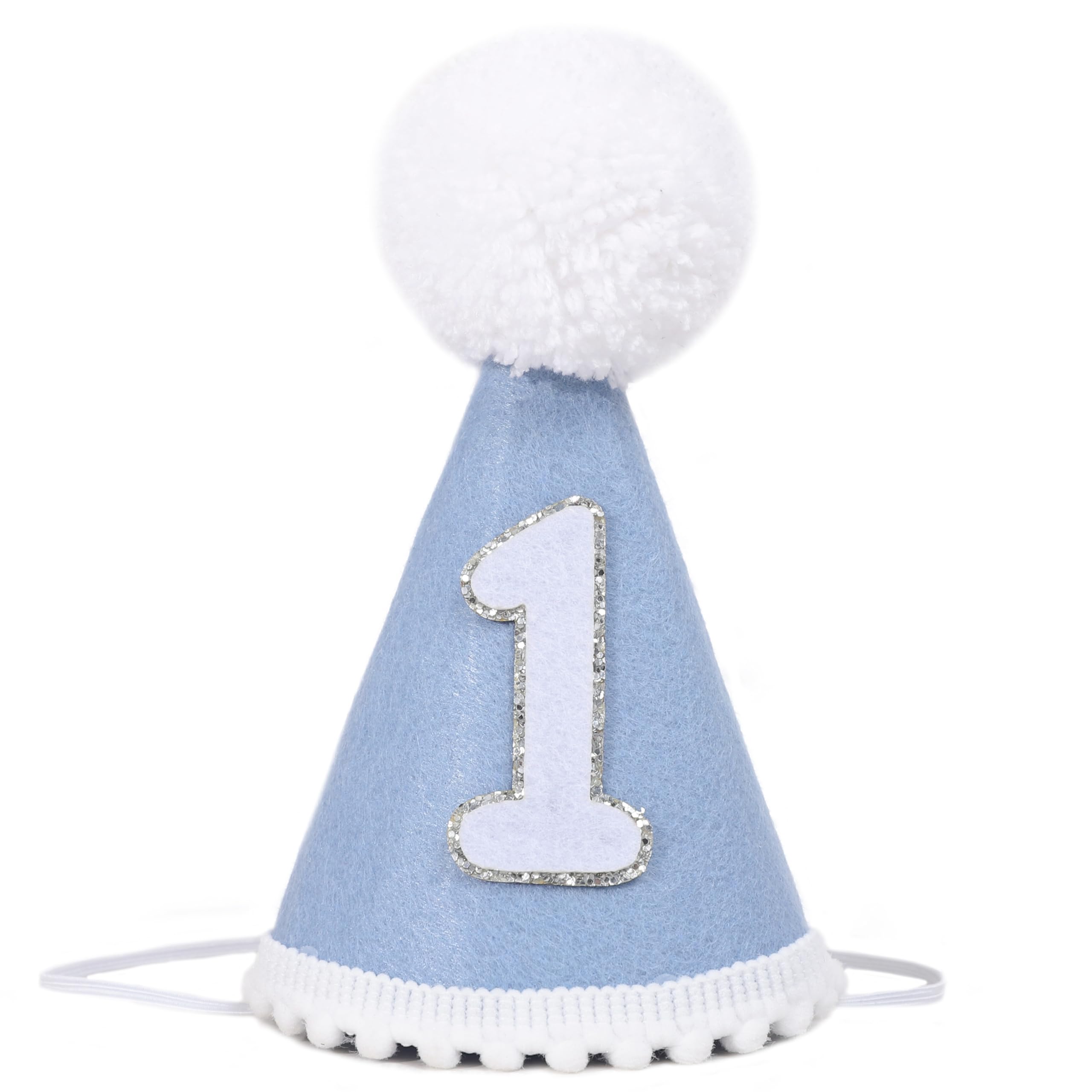 AOQURE blue2hat front view, cute first birthday crown ideal for cake smash photos.