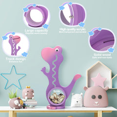 AORCMITN dino piggy bank plexiglass-belly offers a clear savings view.