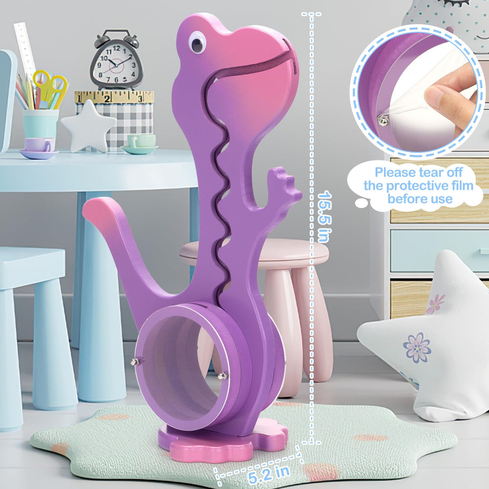 AORCMITN dino piggy bank stomach-track reveals coins moving along a transparent path.
