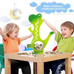 AORCMITN Dinosaur Piggy Bank removable coin panel simplifies coin retrieval.