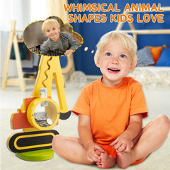 AORCMITN wooden excavator piggy bank removable coin access for quick retrieval.