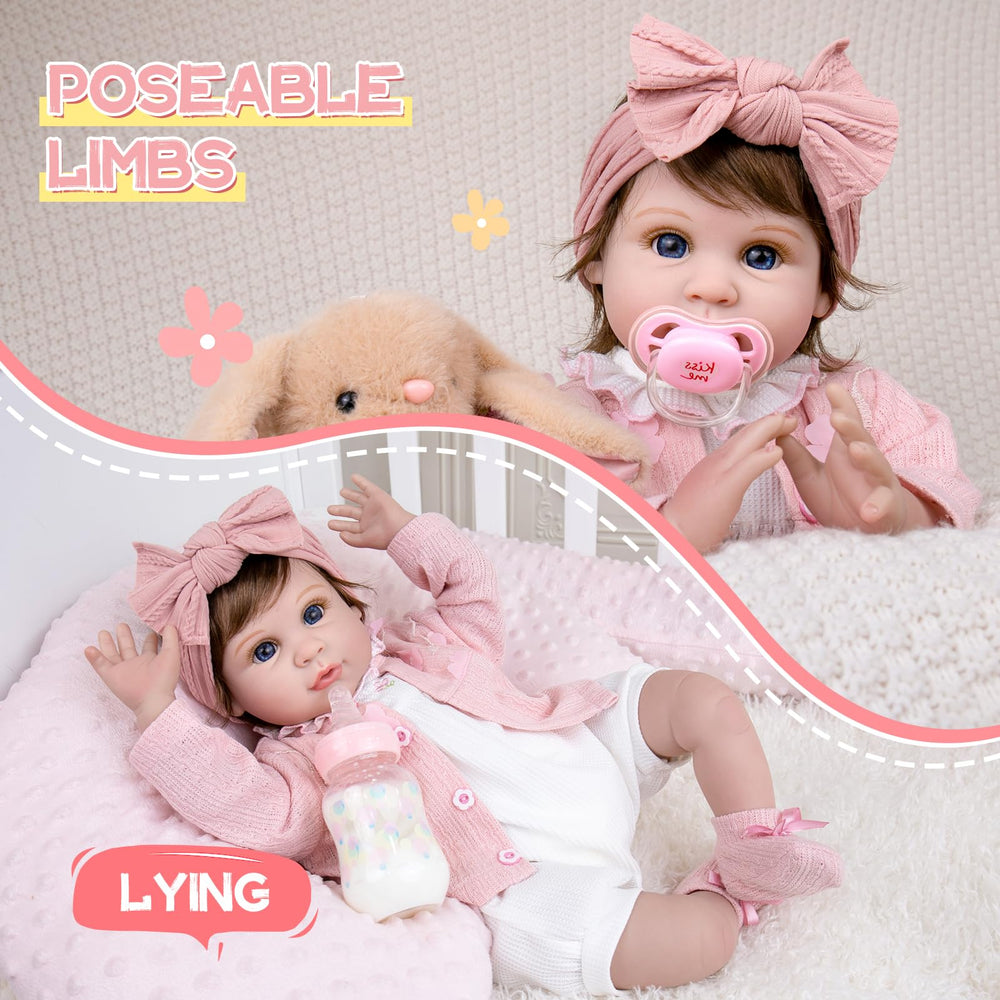 Aori 22 inch reborn doll with poseable limbs for easy dressing and play