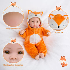 Aori fox outfit on the doll for dress-up and storytelling fun.