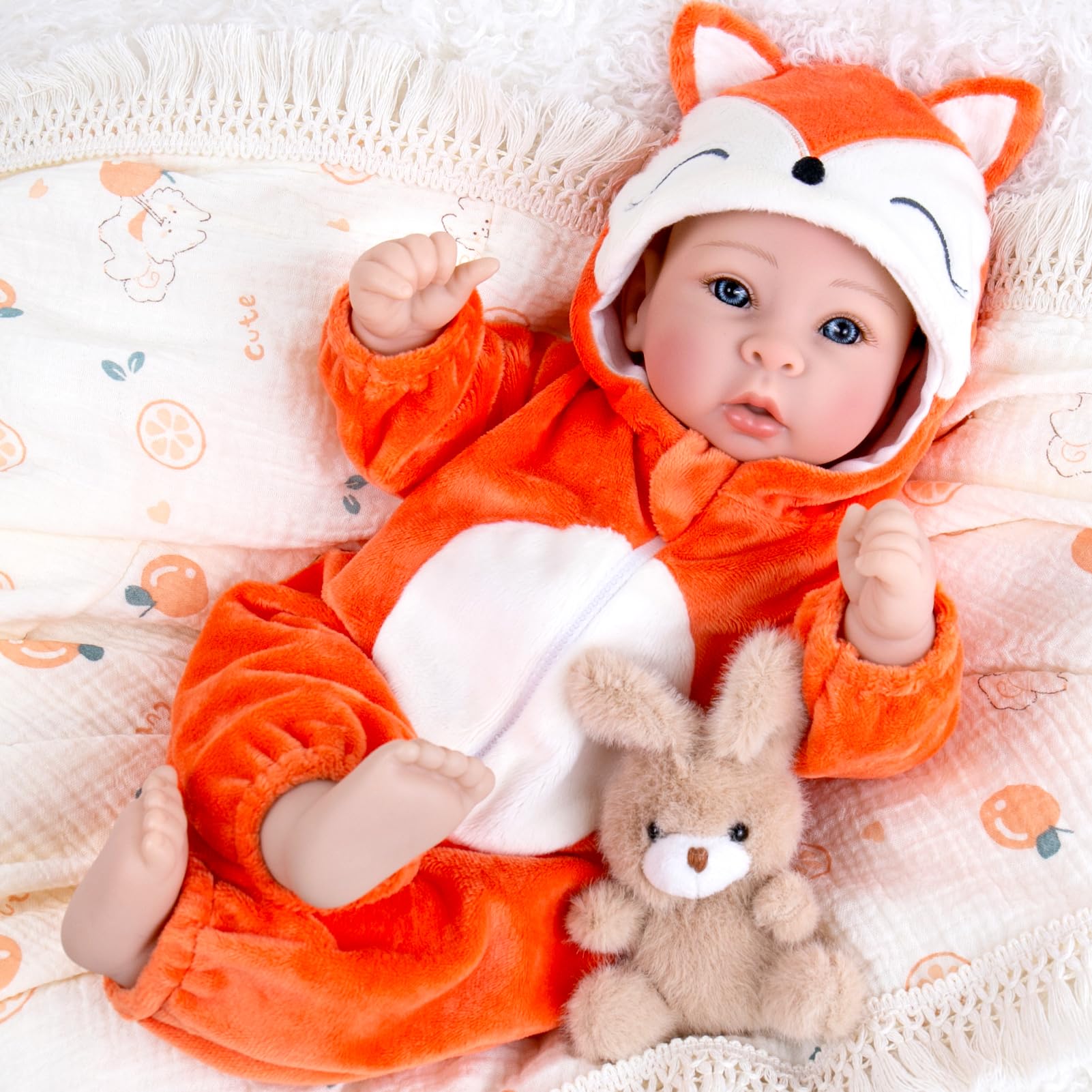 Aori Baby Dolls lifelike 17 inches show realistic features for nurturing play