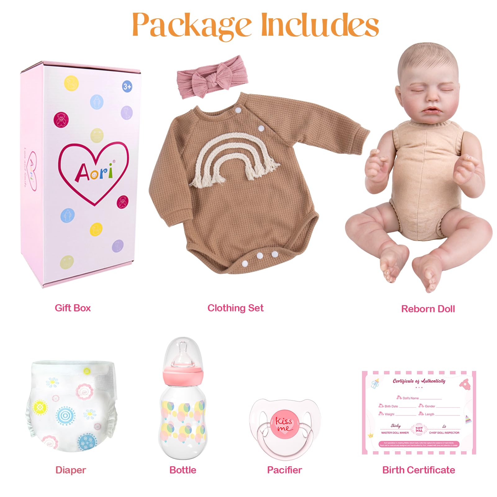 Aori birth certificate card and accessory set with the doll