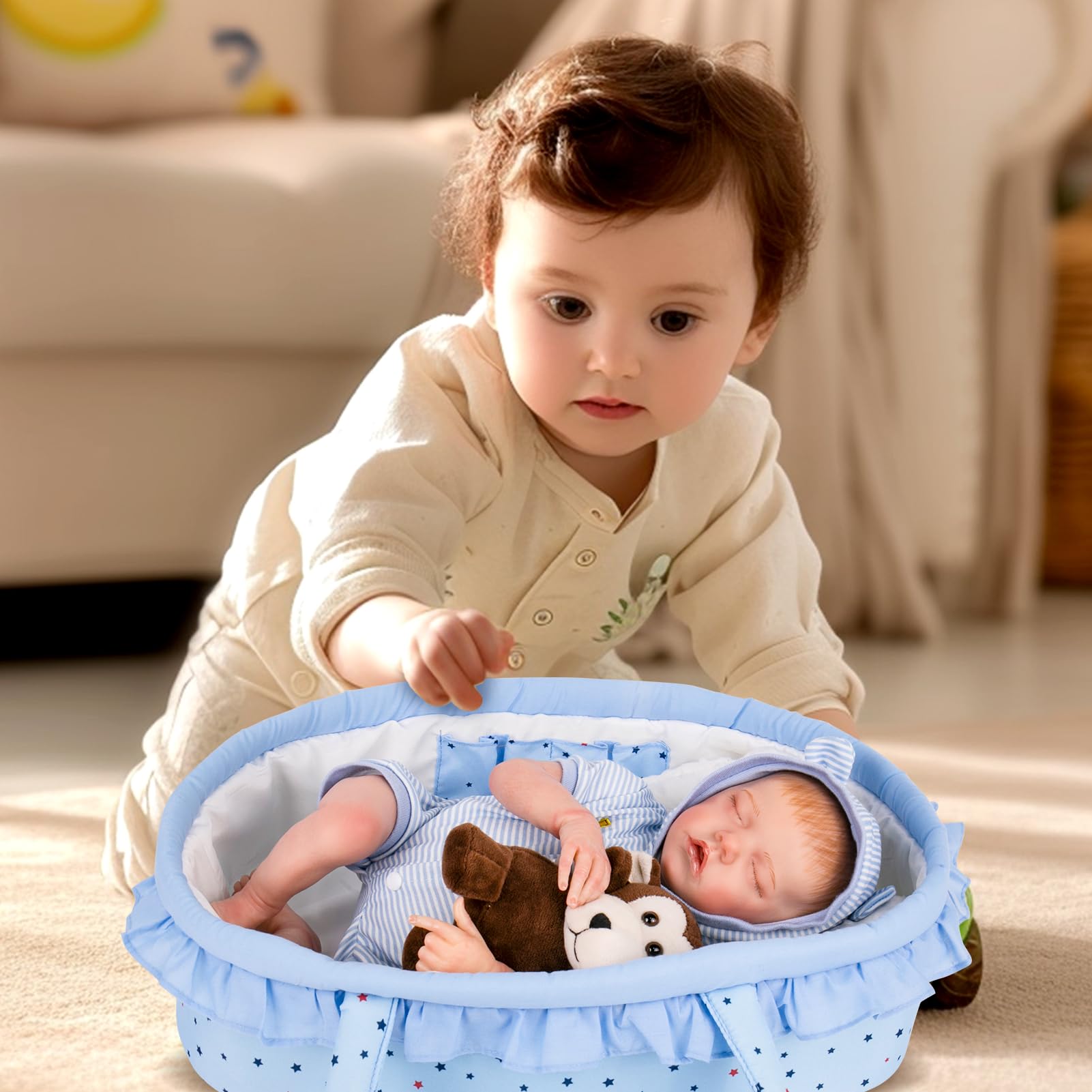 Aori blue bib, quick outfit changes for dolls