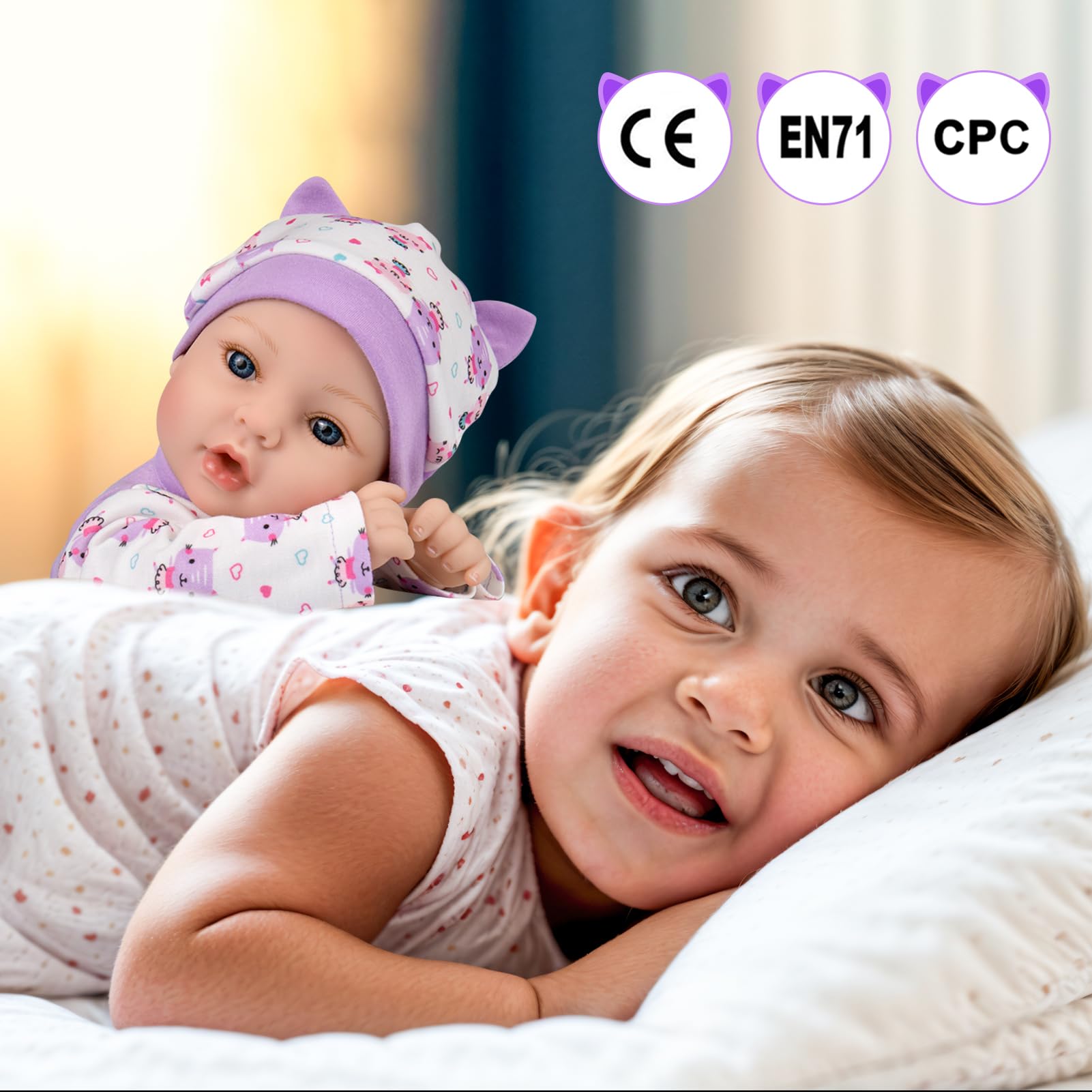Aori lifelike baby doll with flexible limbs ready for dress-up.