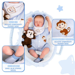 Aori blue doll shirt, soft fabric for daily play