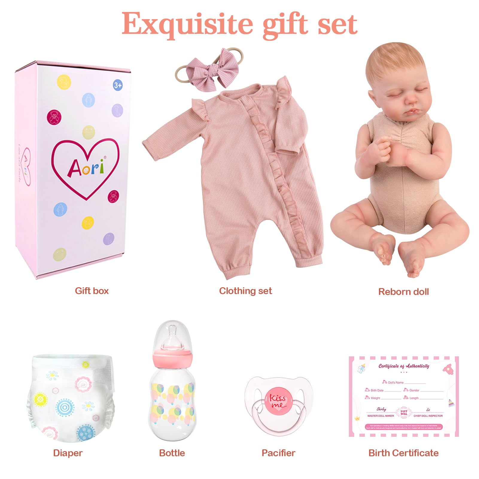 Aori gift-ready packaging includes birth certificate for personalized keepsake moments.