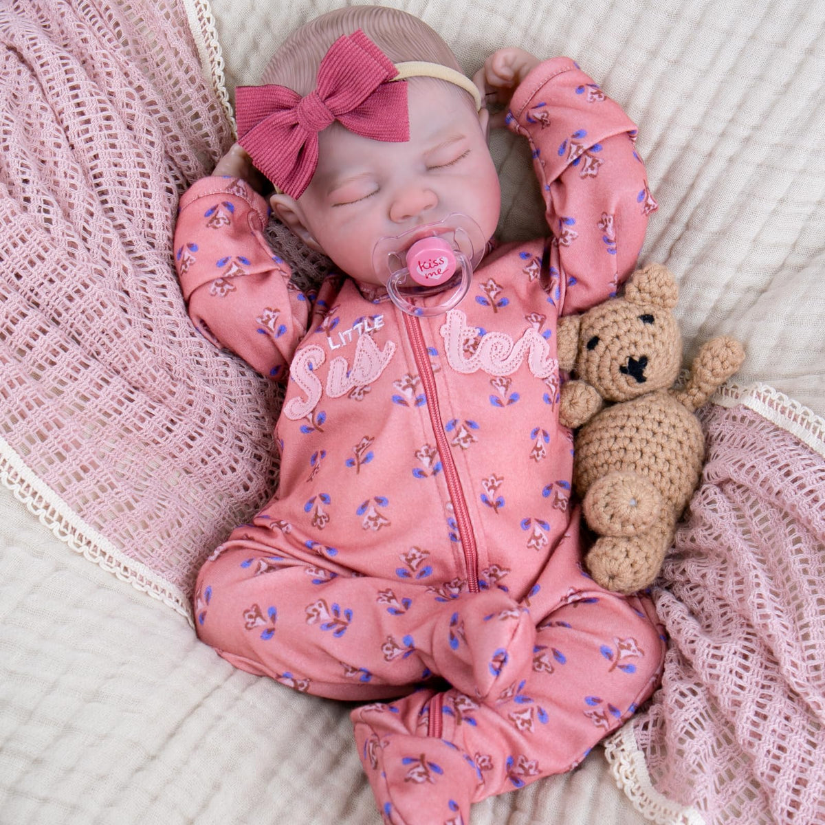 Aori lifelike reborn doll with weighted body for authentic cuddling experiences.