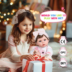 Aori newborn baby doll with weighted limbs ideal for storytelling and role-play.
