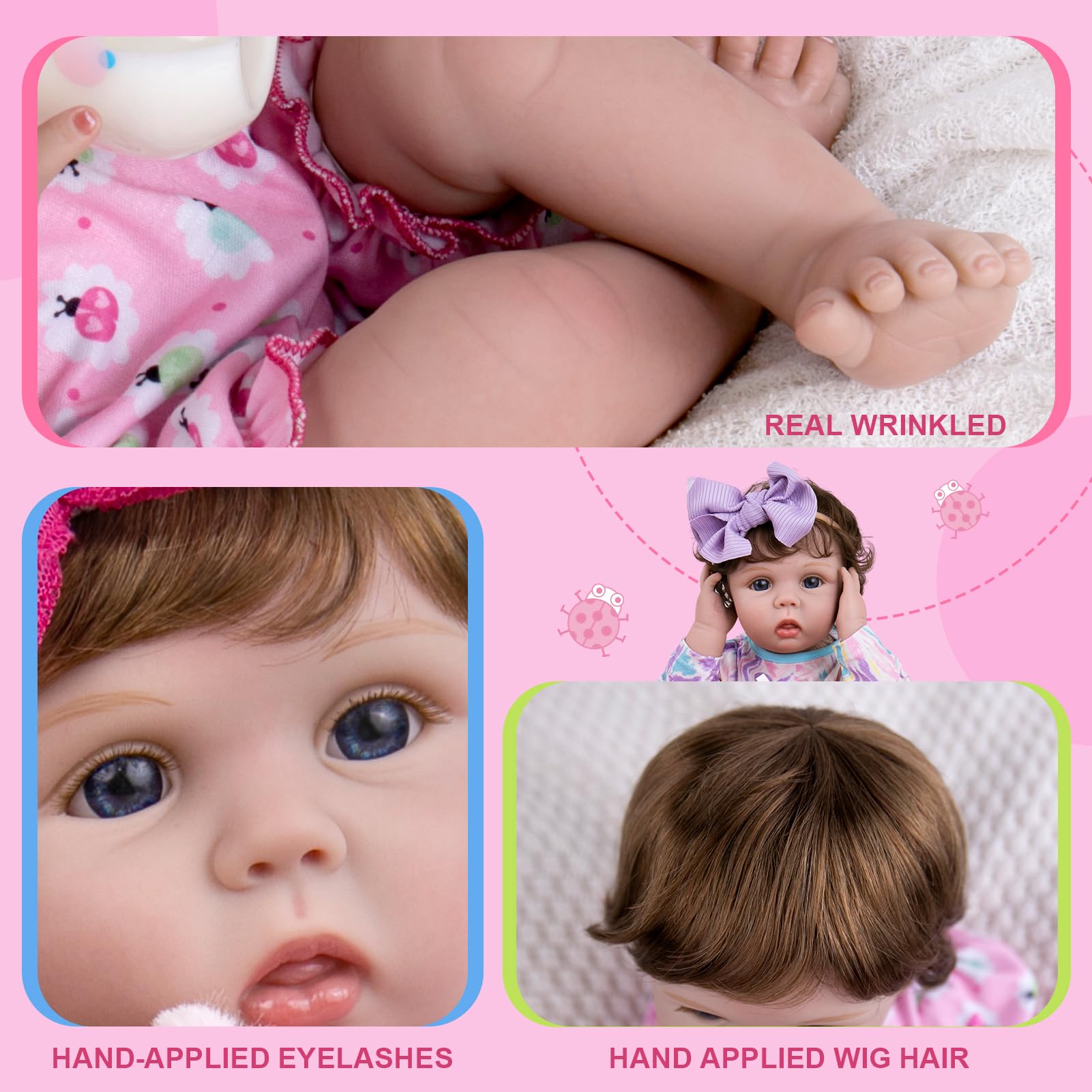 Aori cloth body doll posing with outfits for dress-up and daily pretend play.
