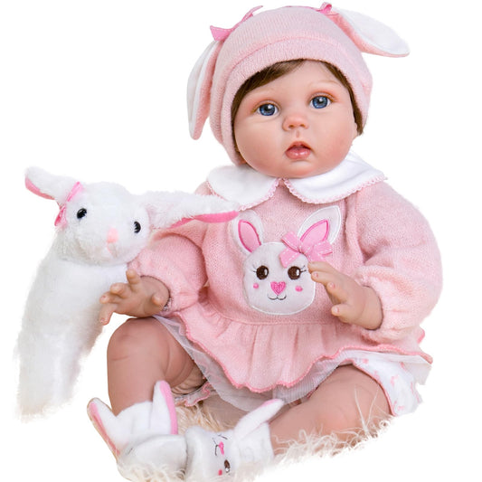 Aori lifelike reborn baby doll full-body front view for immersive pretend play.