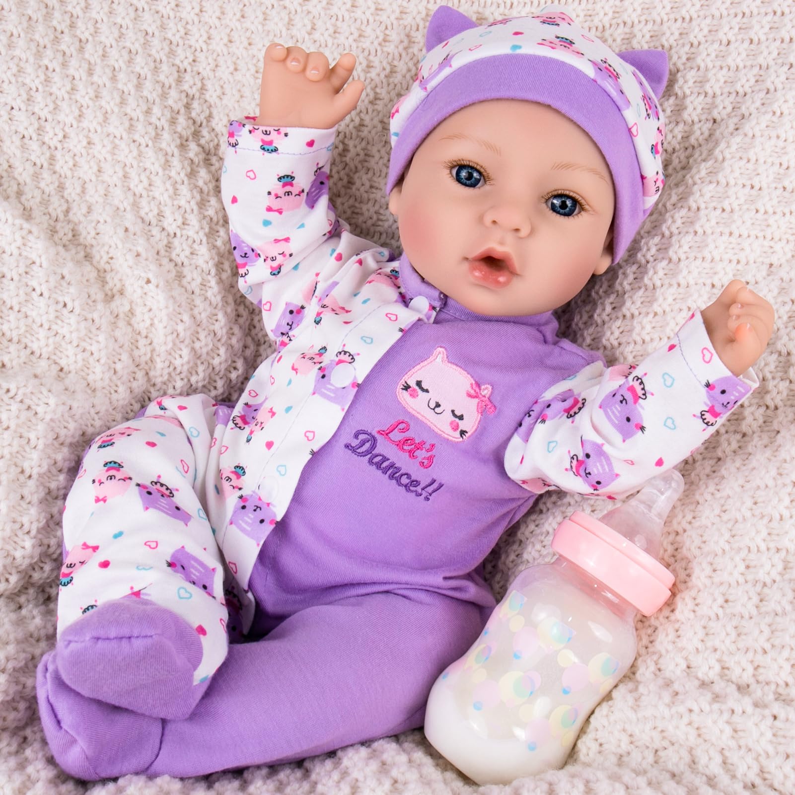 Aori lifelike reborn doll girl face with realistic features for imaginative play.