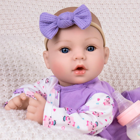 Aori 18-inch newborn doll with hand-painted blush for lifelike charm.