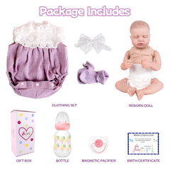 Aori Realistic Reborn Baby Doll 20-inch magnetic pacifier included for soothing play