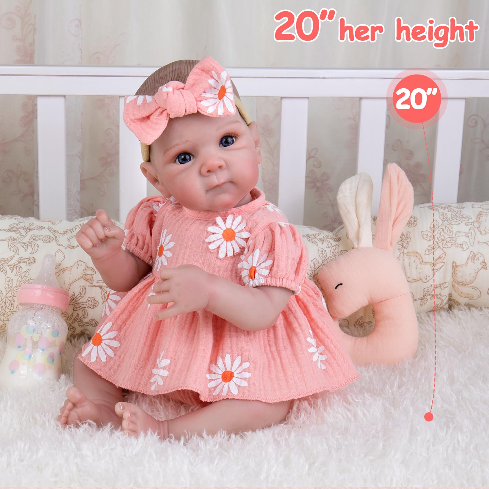 Aori reborn doll during bath time play with washable vinyl