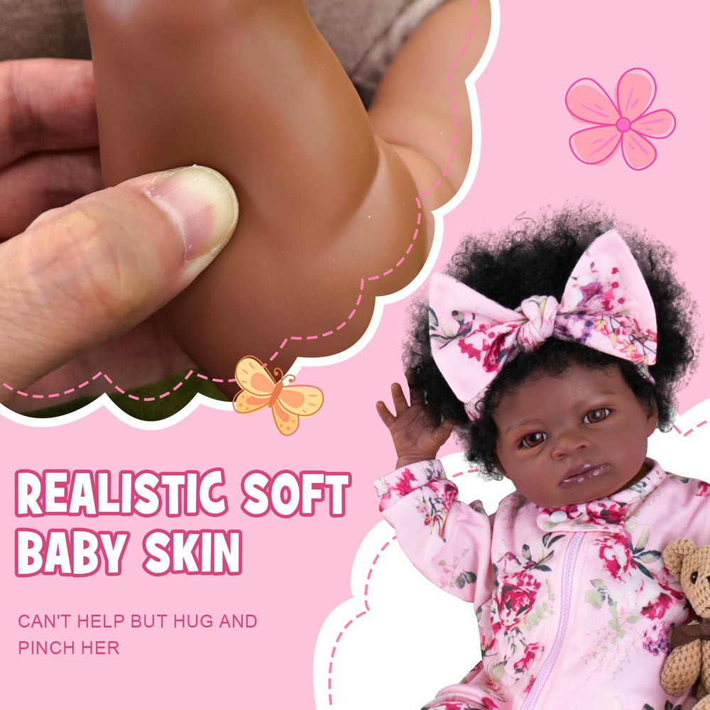 Aori Reborn Baby Doll Black 20-inch hand and nails showcase craftsmanship