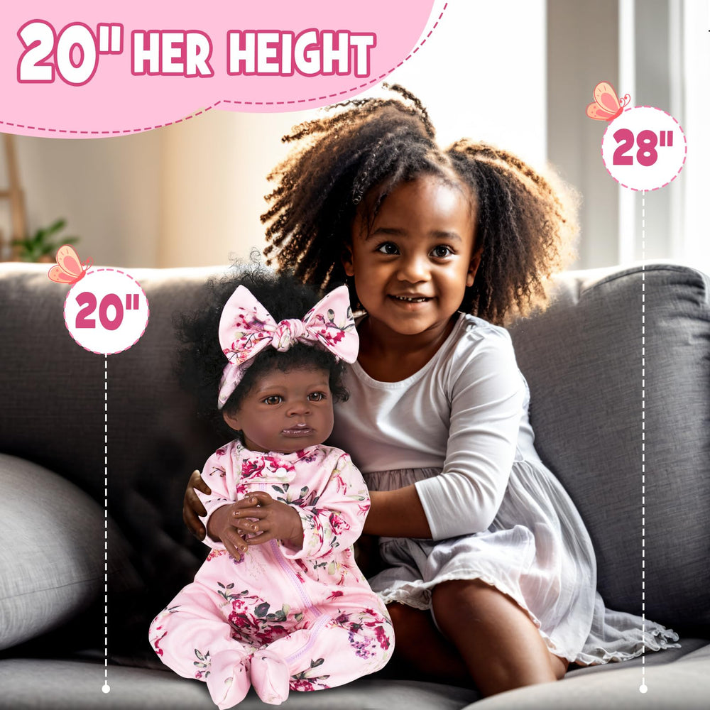 Aori Reborn Baby Doll Black 20-inch weighted body provides a comforting heft