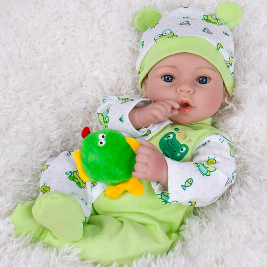Aori Reborn Boy 18in doll close-up showing lifelike skin tones for realistic play