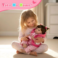 Aori Reborn doll shows hand-painted blushing and lashes for gentle realism.
