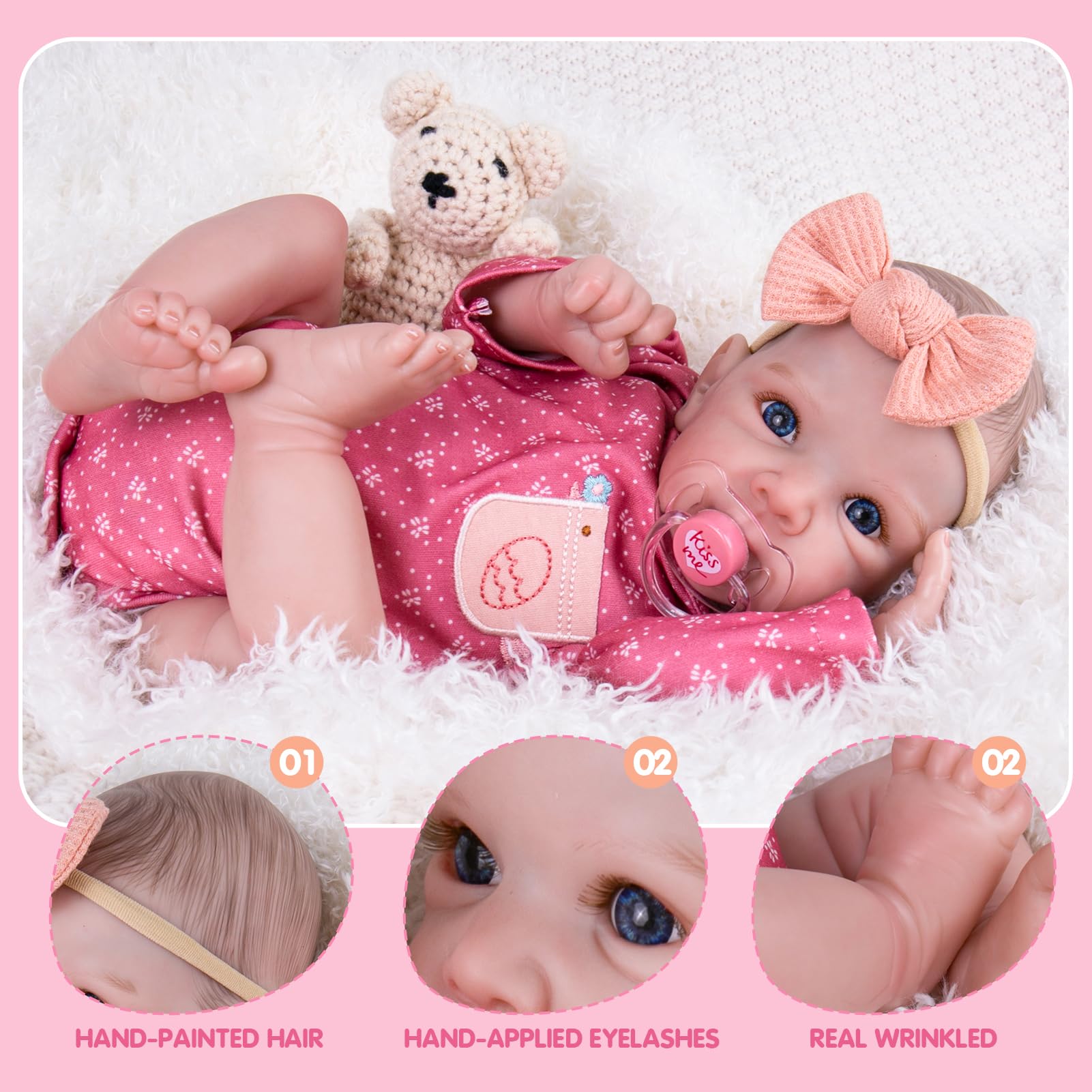 Aori Reborn Baby Doll Girl wearing soft clothes for preemie or newborn outfits.