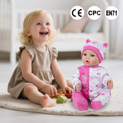 Aori reborn baby doll wearing pink hat invites dressing and care routines.