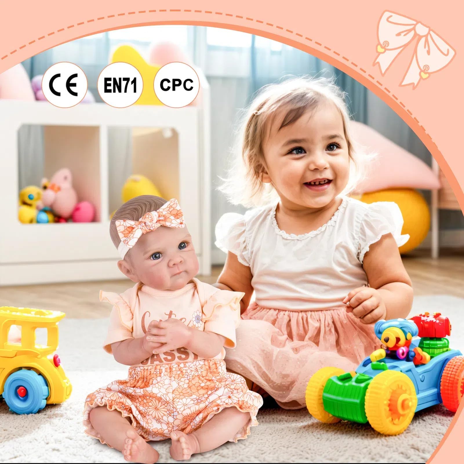 Aori Reborn doll rosebud lips and soft cheeks add lifelike charm.