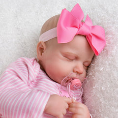 Aori Reborn Baby Dolls Girl 20inch face close-up showing hand-painted realism for lifelike appeal.
