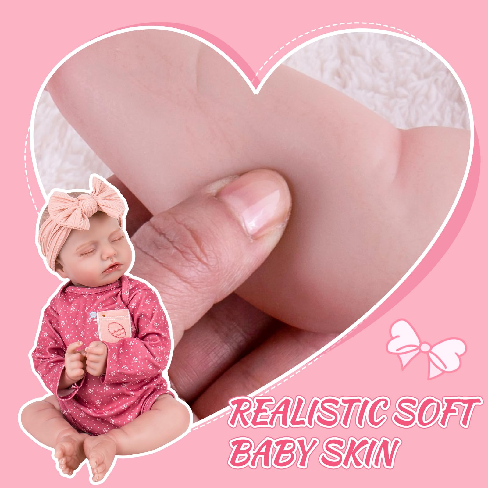 Aori Reborn Baby Dolls hand-painted blush adds natural warmth.