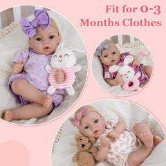 Aori Reborn doll wears newborn or preemie outfits for versatile dress-up