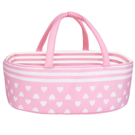 Aori Reborn bassinet foldable pink for 17-22 inch dolls, portable and roomy.