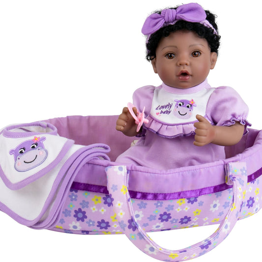 Close up of hand painted biracial skin tone on Aori Reborn doll