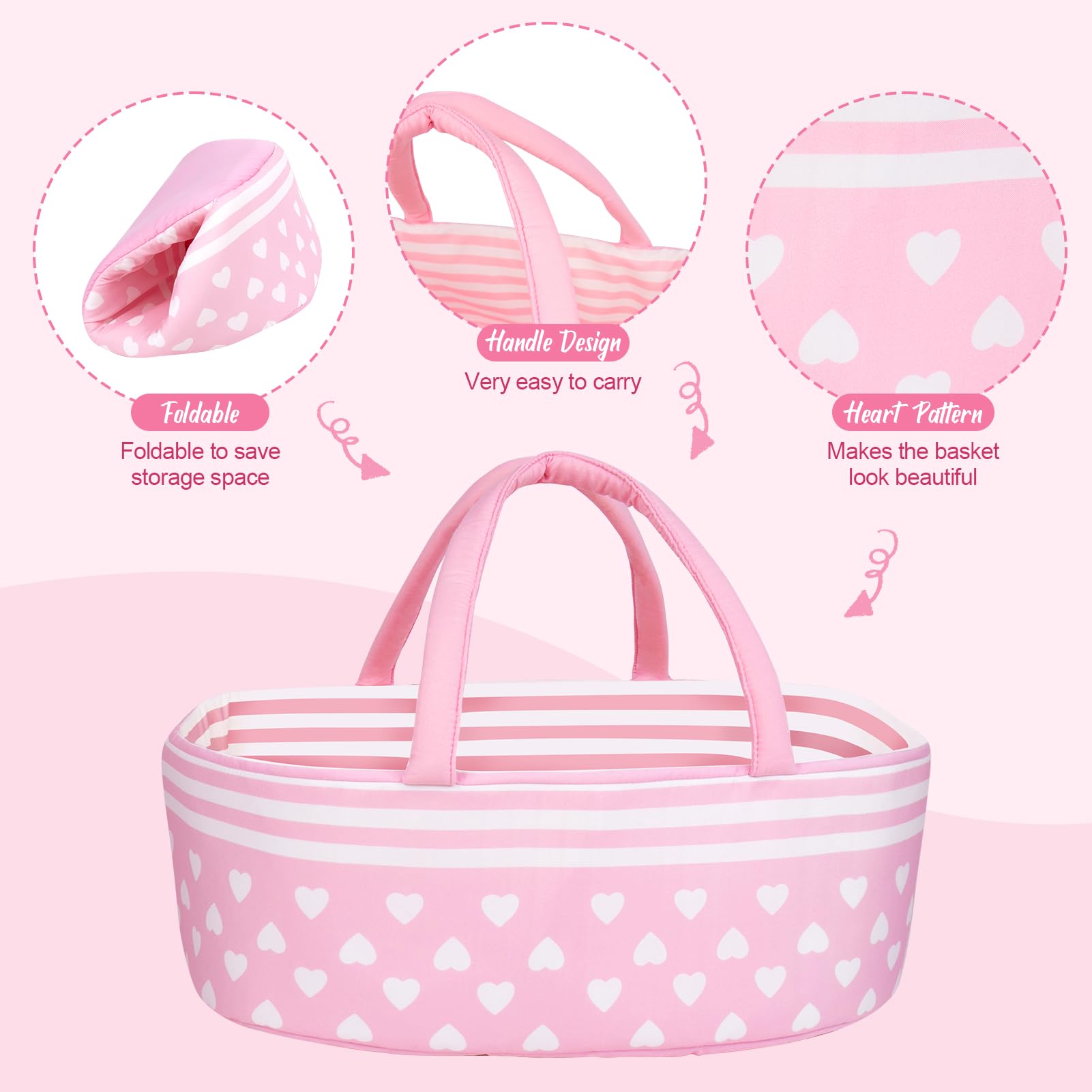 Aori Reborn bassinet supports 17 to 22 inch dolls for versatile play