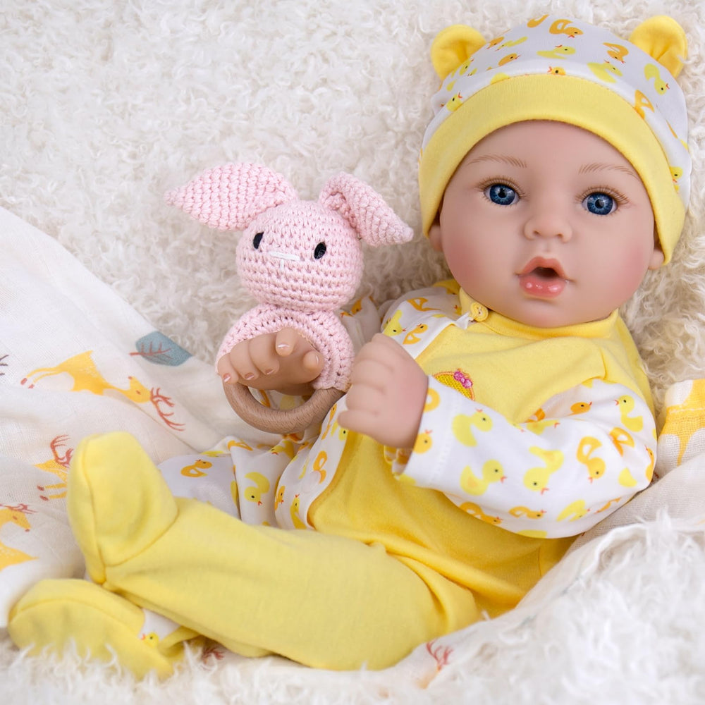 Aori reborn doll with blue eyes and detailed hair for lifelike realism.