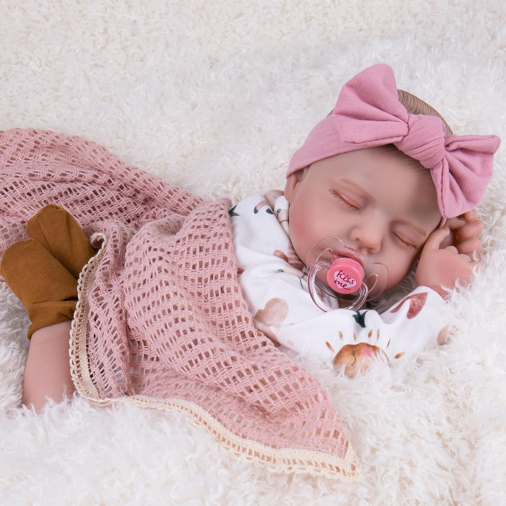 Aori reborn doll with hand-painted blushing and long eyelashes for realistic play.