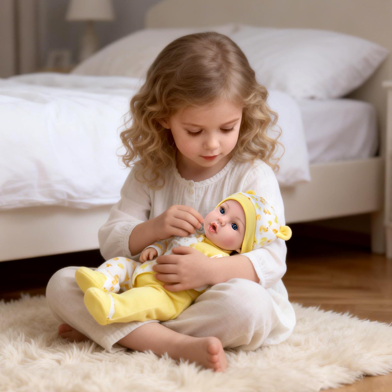 Aori weighted soft-body doll provides a comforting, hug-friendly feel.