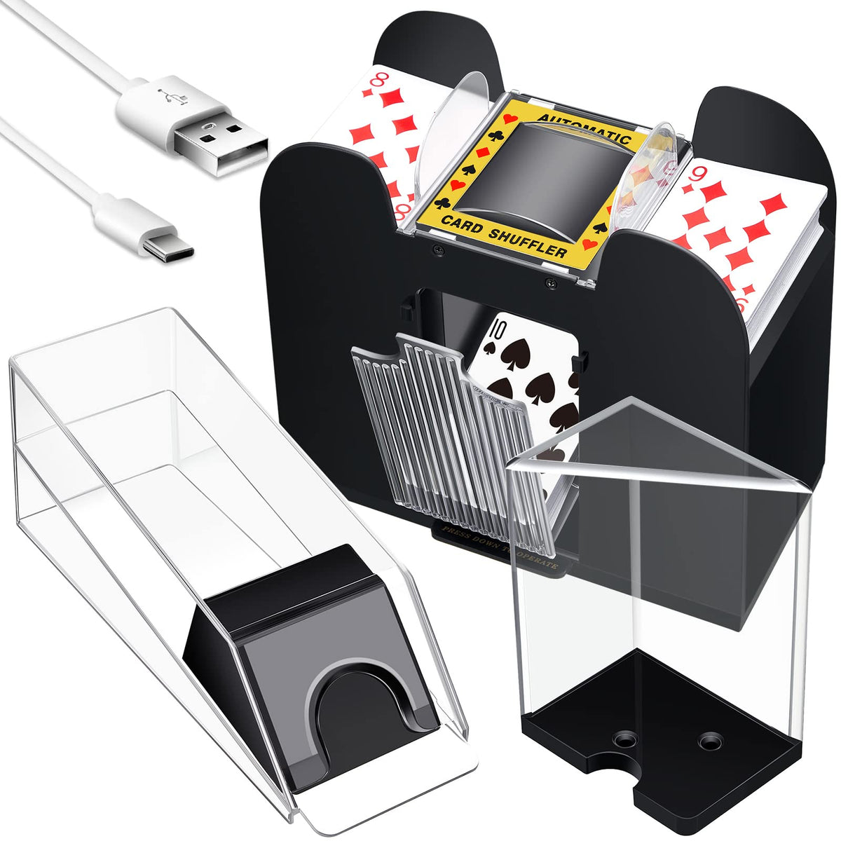 Aoriher 6-deck card shuffler speeds up dealing for game nights.