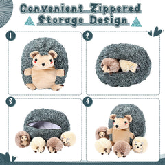 Aoriher hedgehog plush close up showing soft fur and eyes