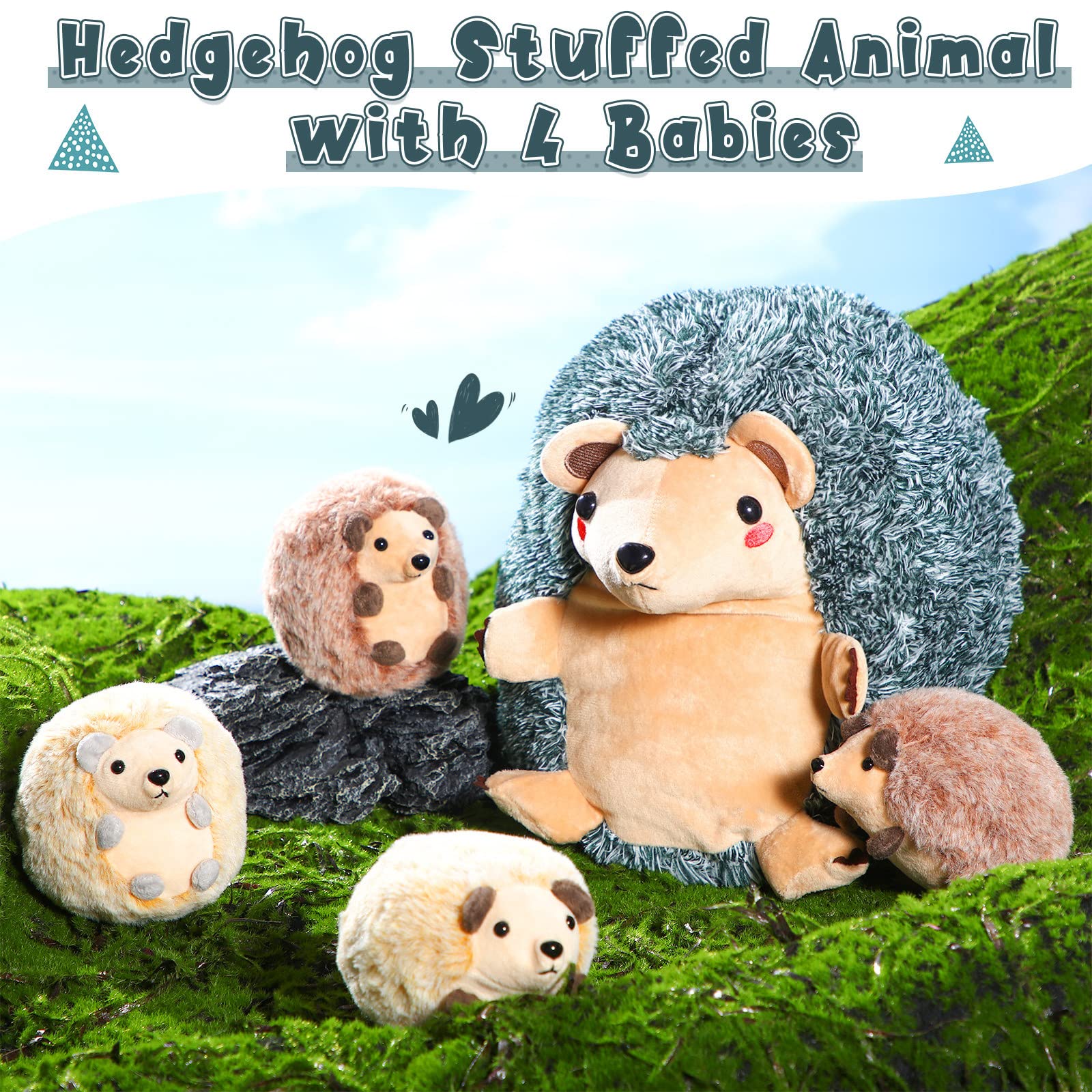 Aoriher hedgehog plush vacuum packed for compact shipping