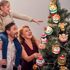 Aoriher mini stuffed fawn keychain with cap and scarf greets with gentle style