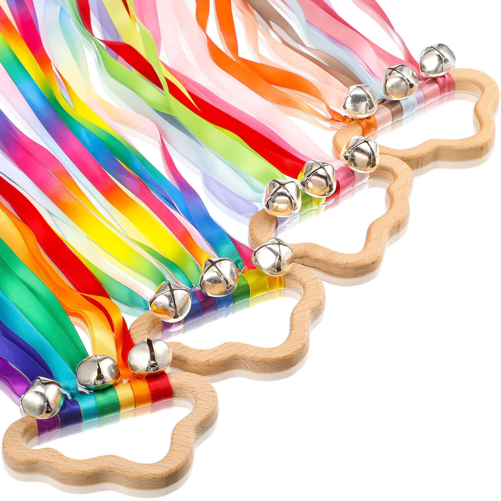 Aoriher rainbow hand ribbon kite with cloud handle enhances tactile play.