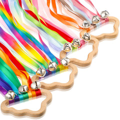 Aoriher rainbow hand ribbon kite with cloud handle enhances tactile play.