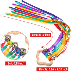 Aoriher rainbow hand ribbon kite ribbons up-close showcases color and motion.