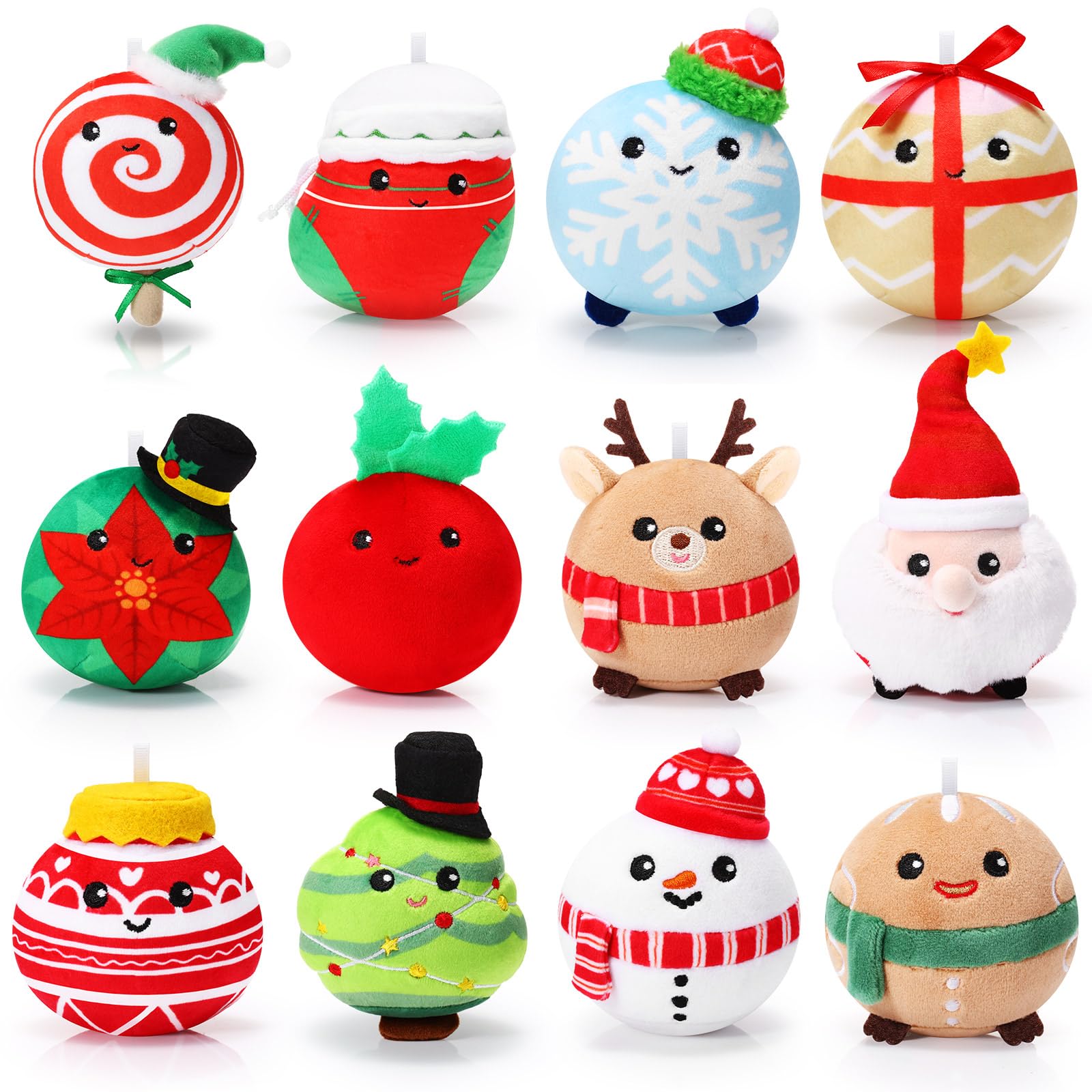 Aoriher Santa Claus plush ornament for bright Christmas tree decor.
